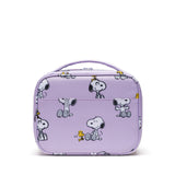 Herschel Pop Quiz Lunch Box Snoopy and Woodstock Pastel Lilac