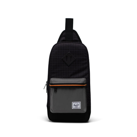 Herschel Heritage Shoulder Bag Black Grid/Gargoyle/Sun Orange